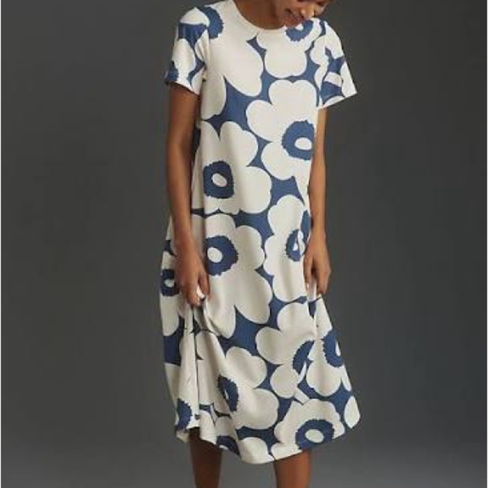 Marimekko TAN AND NAVY iconic Pisteinen Unikko